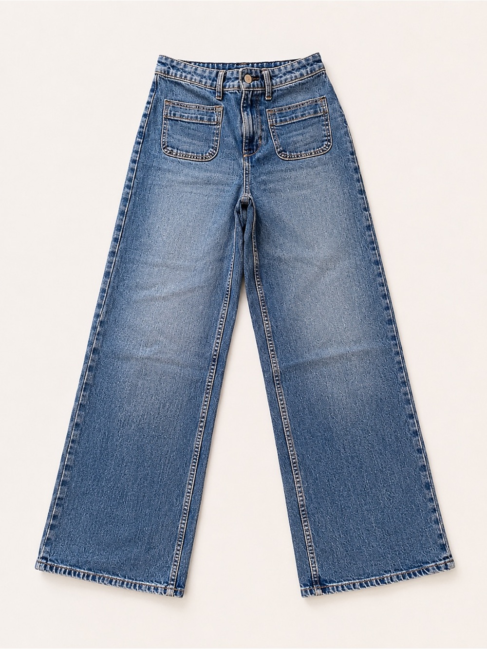 Free Assembly High Rise Wide Leg Jeans Size 2 Medium Wash